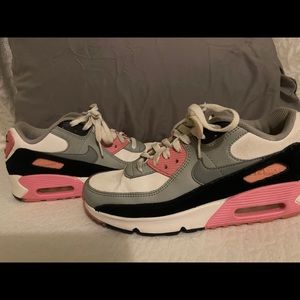 Nike air max 90 size 6.5 women’s, white.grey.pink